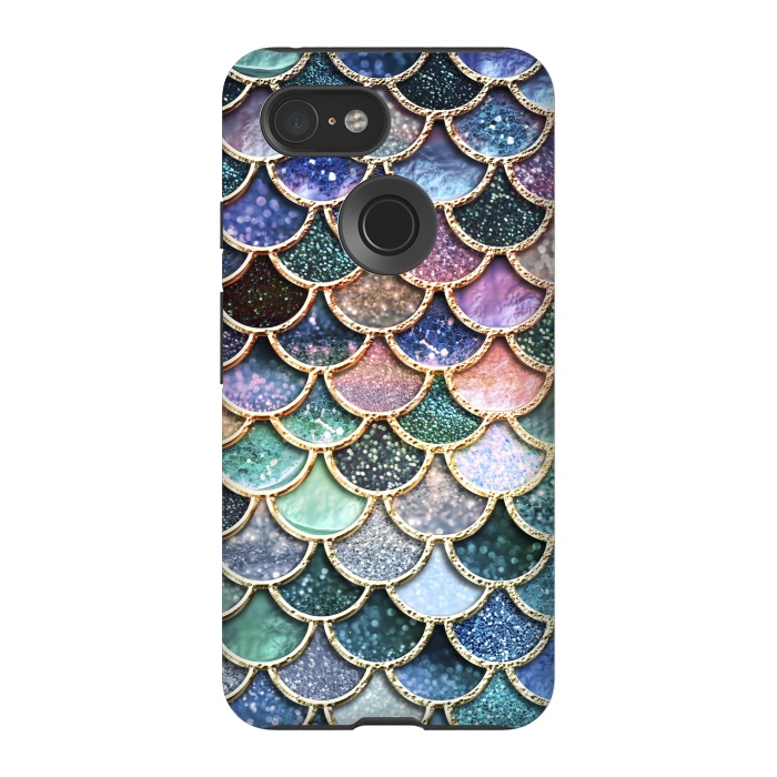 Pixel 3 StrongFit Multicolor Metal Mermaid Scales by  Utart