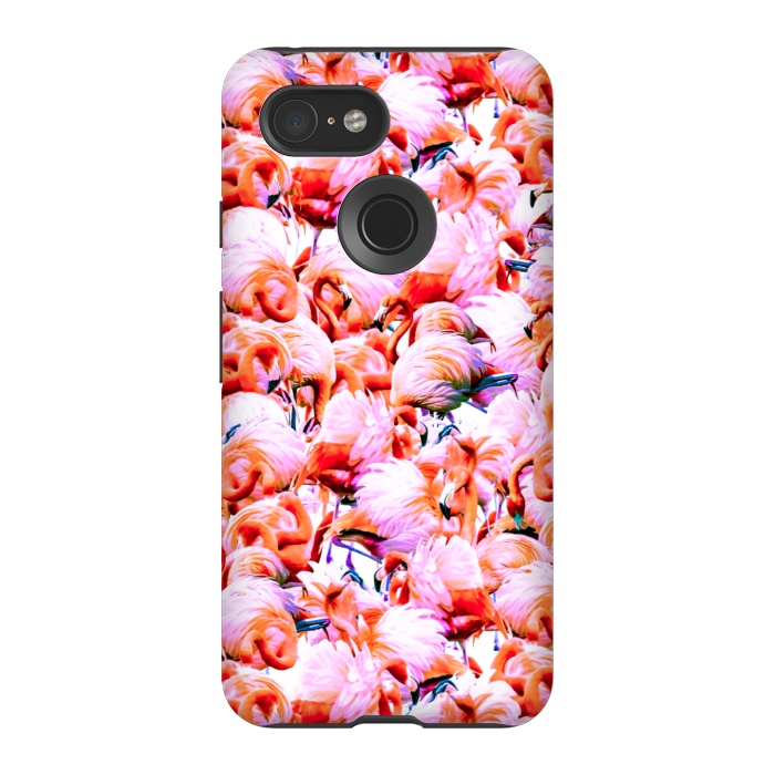 Pixel 3 StrongFit Dream of pink flamingos by Mmartabc