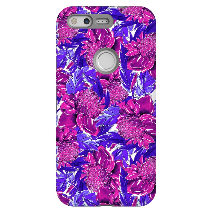Pixel StrongFit Ultra violet proteas meadow by Mmartabc