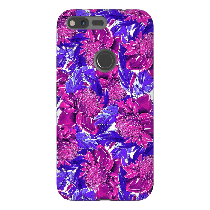Pixel XL StrongFit Ultra violet proteas meadow by Mmartabc