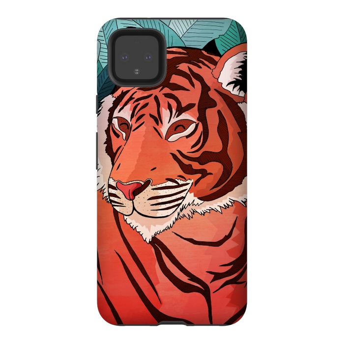 Pixel 4XL StrongFit Tiger in the jungle  by Steve Wade (Swade)