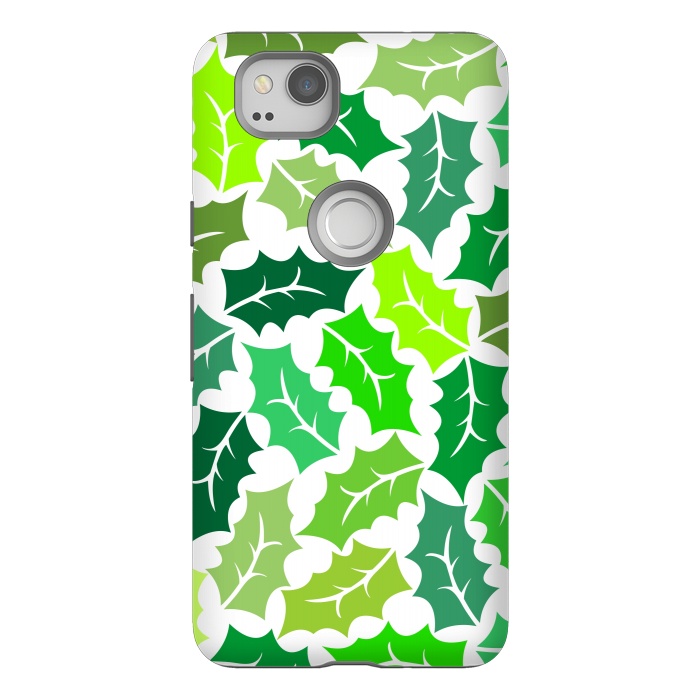 Pixel 2 StrongFit Green Leaves Pattern by Dhruv Narelia
