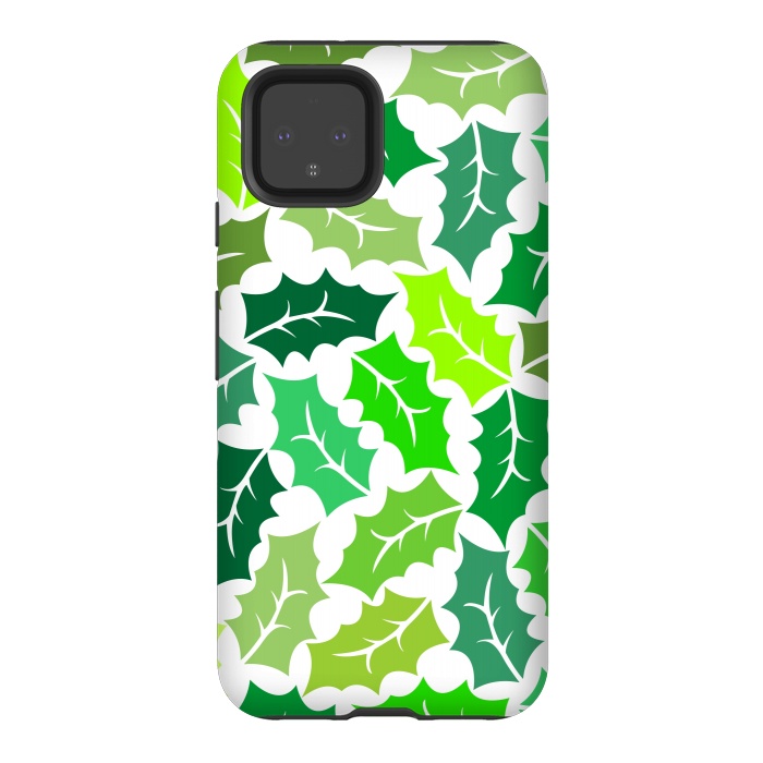 Pixel 4 StrongFit Green Leaves Pattern by Dhruv Narelia