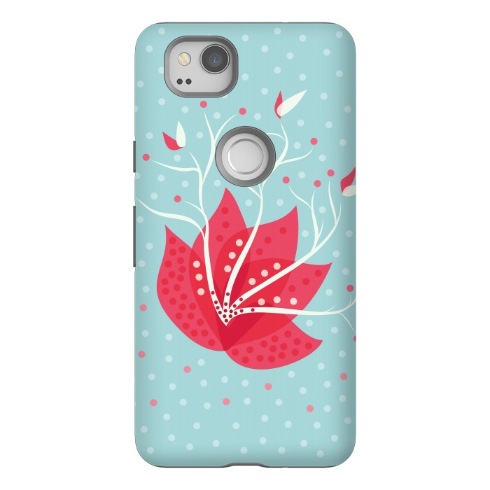 Pixel 2 StrongFit Exotic Pink Winter Flower by Boriana Giormova