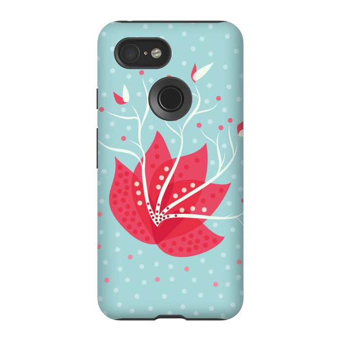 Pixel 3 StrongFit Exotic Pink Winter Flower by Boriana Giormova