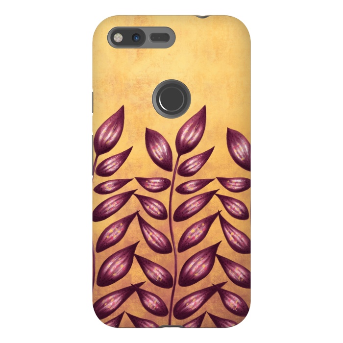 Pixel XL StrongFit Abstract Plant With Purple Leaves by Boriana Giormova
