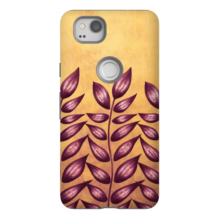 Pixel 2 StrongFit Abstract Plant With Purple Leaves by Boriana Giormova