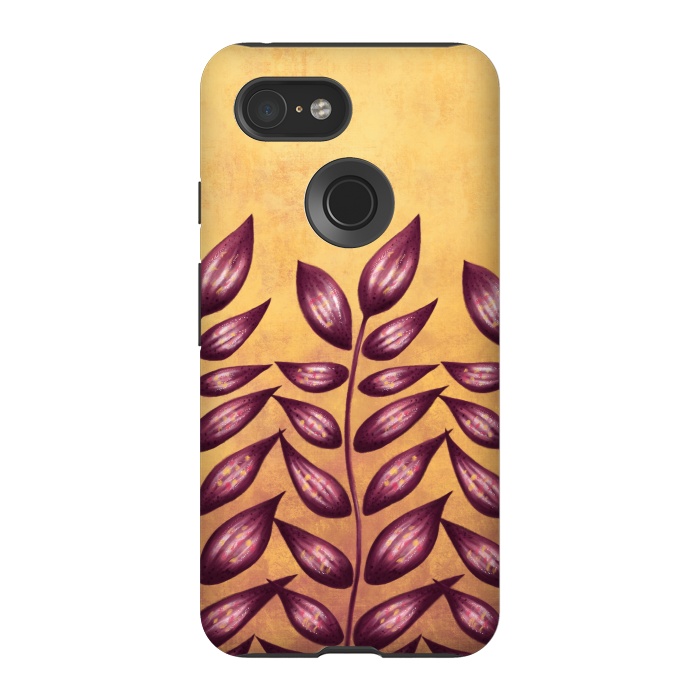 Pixel 3 StrongFit Abstract Plant With Purple Leaves by Boriana Giormova