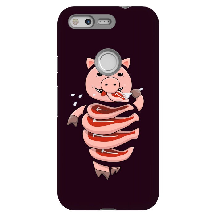 Pixel StrongFit Dark Hungry Self Eating Cut In Steaks Pig by Boriana Giormova