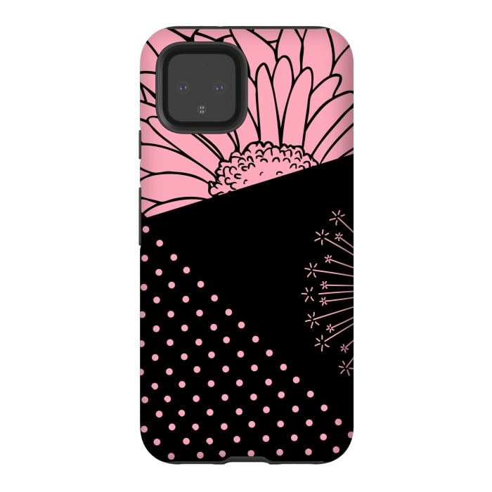 Pixel 4 StrongFit pink floral pattern by MALLIKA
