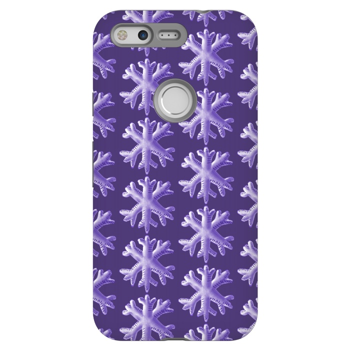 Pixel StrongFit Ultra Violet Fluffy Snowflake Pattern by Boriana Giormova