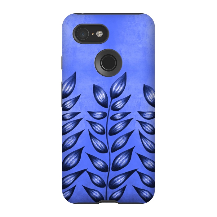 Pixel 3 StrongFit Beautiful Decorative Blue Plant With Pointy Leaves by Boriana Giormova