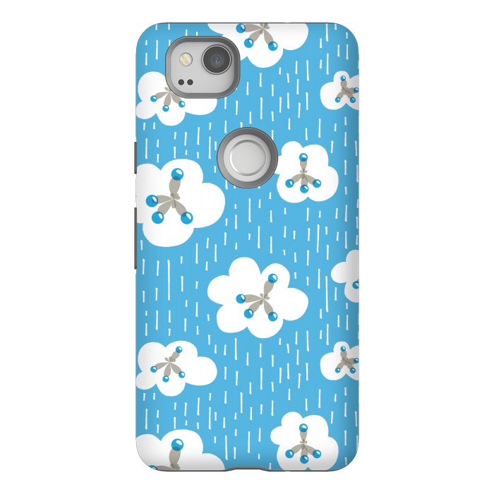 Pixel 2 StrongFit Clouds And Methane Molecules Blue Chemistry Geek by Boriana Giormova
