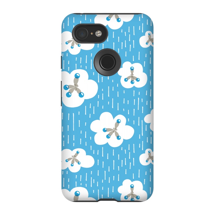 Pixel 3 StrongFit Clouds And Methane Molecules Blue Chemistry Geek by Boriana Giormova