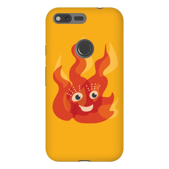 Pixel XL StrongFit Happy Burning Fire Flame Character by Boriana Giormova