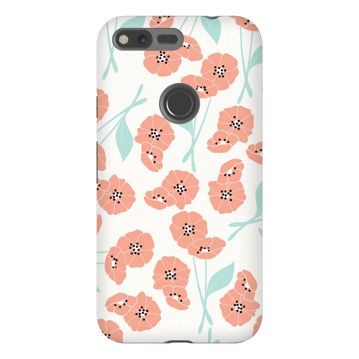 Pixel XL StrongFit Delicate Flowers White by Jelena Obradovic