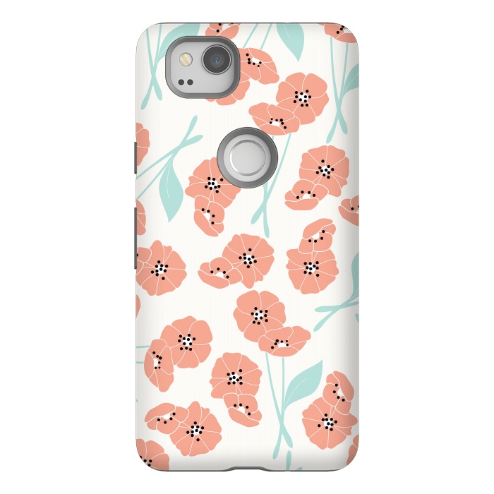Pixel 2 StrongFit Delicate Flowers White by Jelena Obradovic