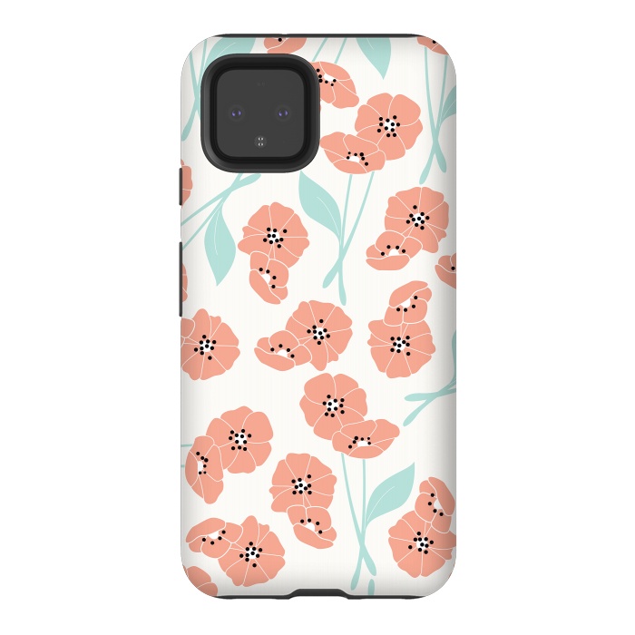 Pixel 4 StrongFit Delicate Flowers White by Jelena Obradovic