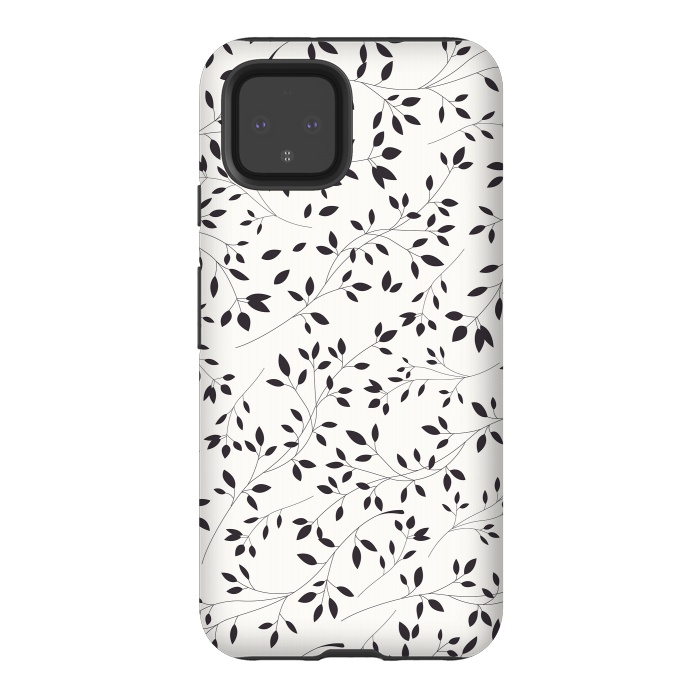 Pixel 4 StrongFit Delicate Floral B&W by Jelena Obradovic