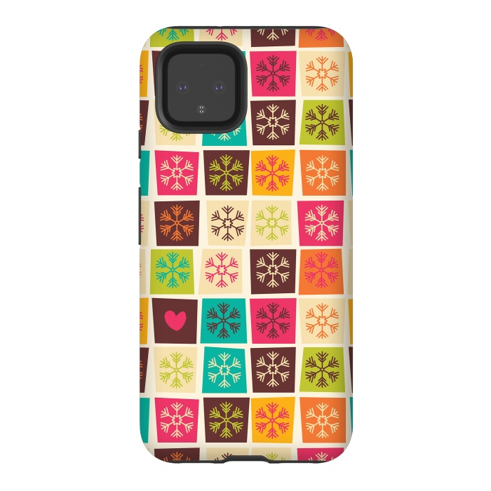 Pixel 4 StrongFit Snowflakes and Hearts by Jelena Obradovic