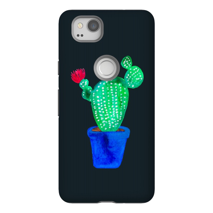 Pixel 2 StrongFit Red Flower Cactus by Amaya Brydon