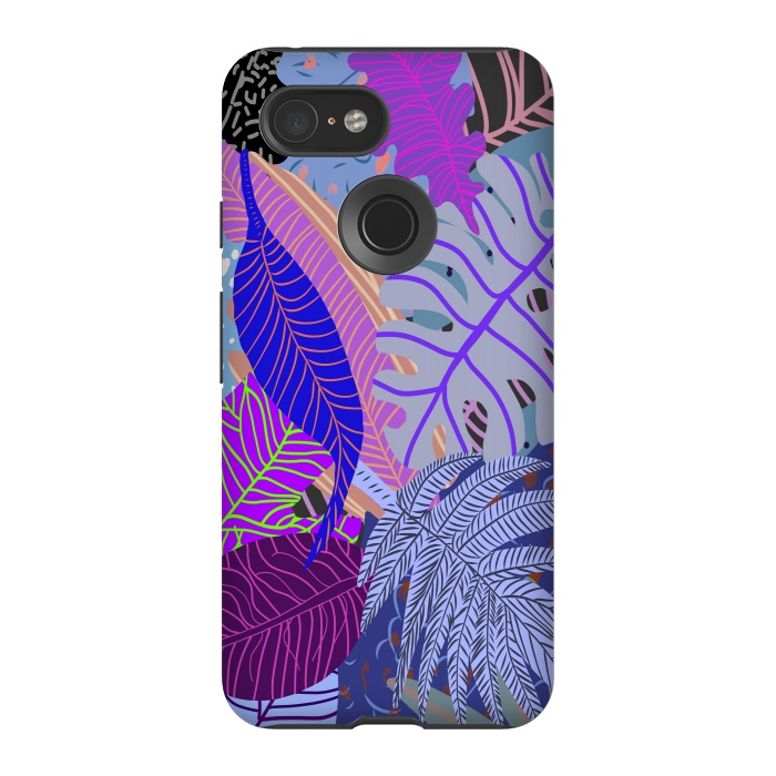 Pixel 3 StrongFit Ultraviolet Faded Nature Leaves by Notsniw