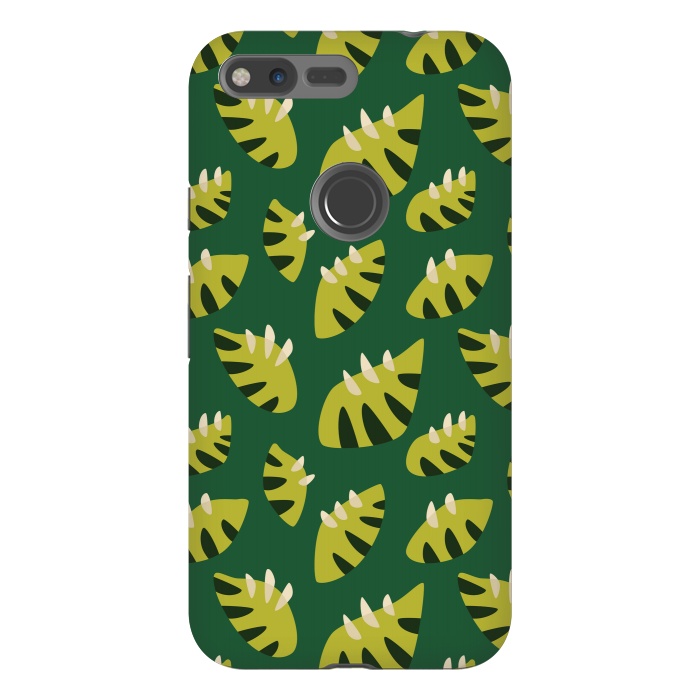 Pixel XL StrongFit Clawed Abstract Green Leaf Pattern by Boriana Giormova