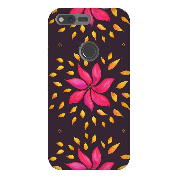 Pixel XL StrongFit Watercolor Abstract Pink Flower by Boriana Giormova