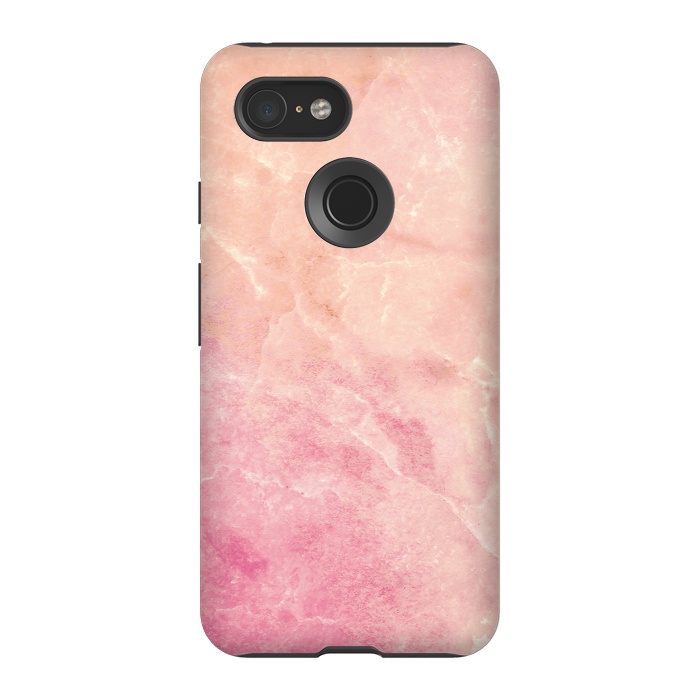 Pixel 3 StrongFit Peach pink marble by Oana 