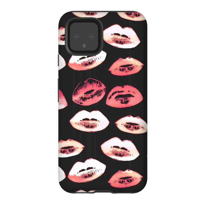 Pixel 4 StrongFit Red pink lipstick kisses by Oana 