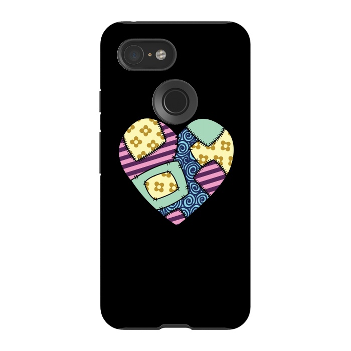 Pixel 3 StrongFit Patchwork heart by Laura Nagel