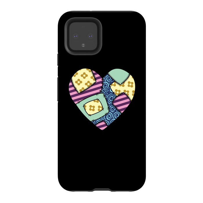 Pixel 4 StrongFit Patchwork heart by Laura Nagel