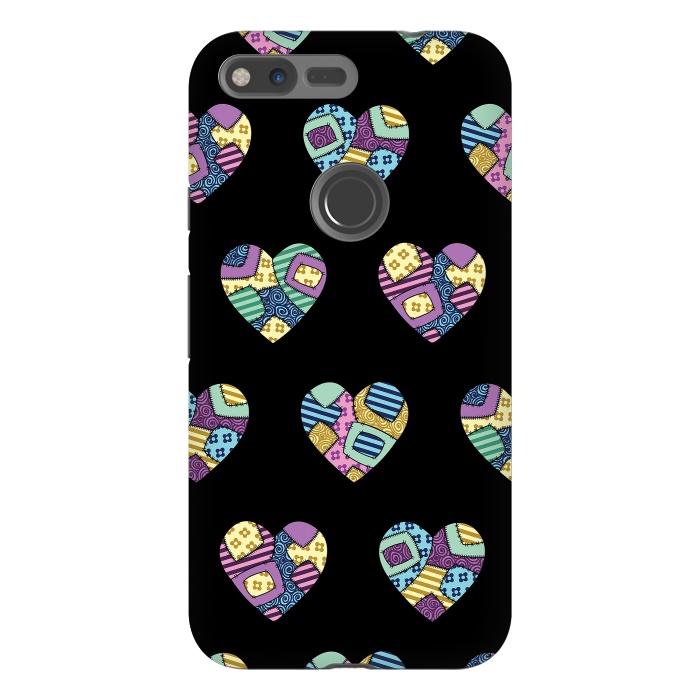 Pixel XL StrongFit patchwork heart pattern by Laura Nagel