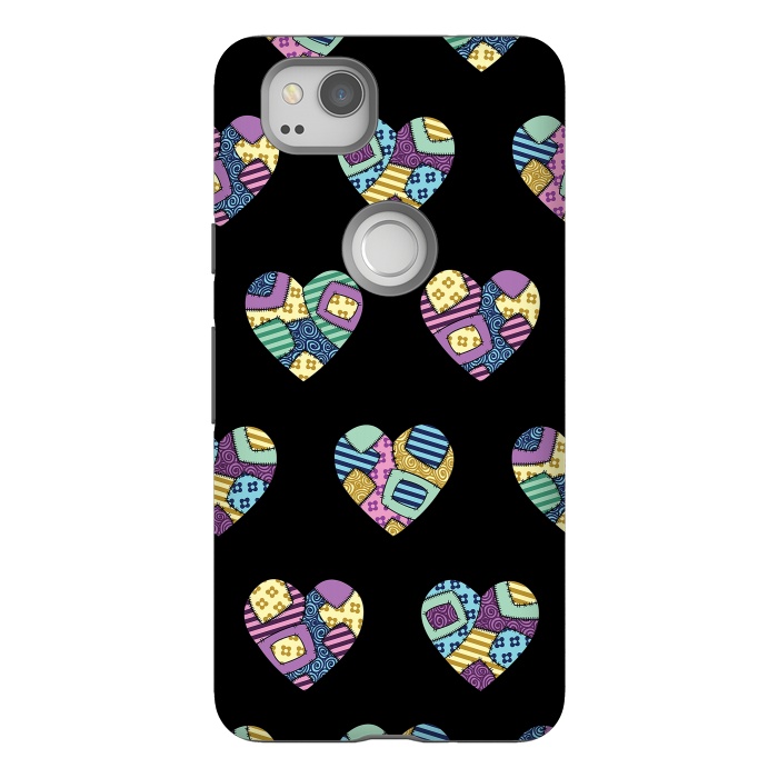 Pixel 2 StrongFit patchwork heart pattern by Laura Nagel