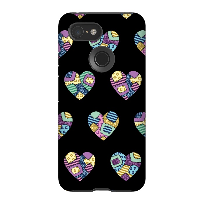 Pixel 3 StrongFit patchwork heart pattern by Laura Nagel