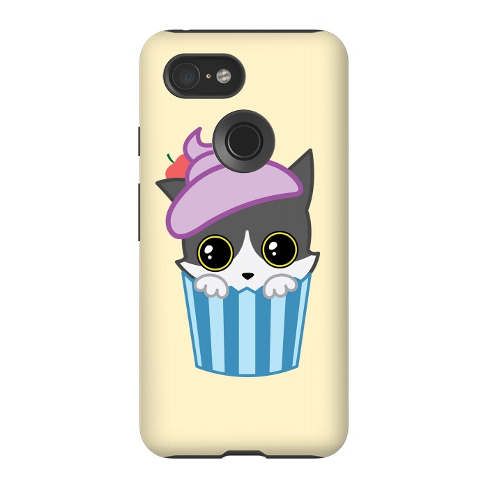 Pixel 3 StrongFit Cupcake kitty by Laura Nagel