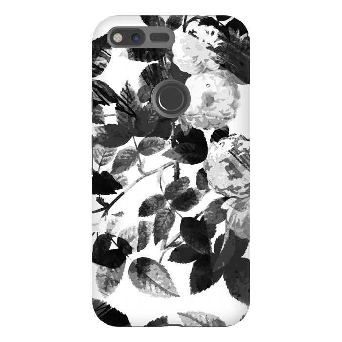 Pixel XL StrongFit Black and white ink roses by Oana 