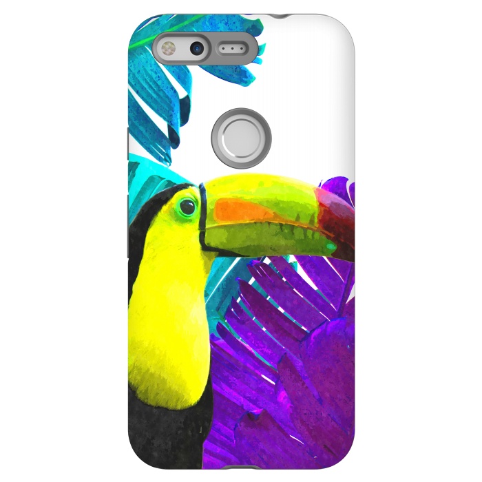Pixel StrongFit Tropical Toucan Palm Leaves by Alemi