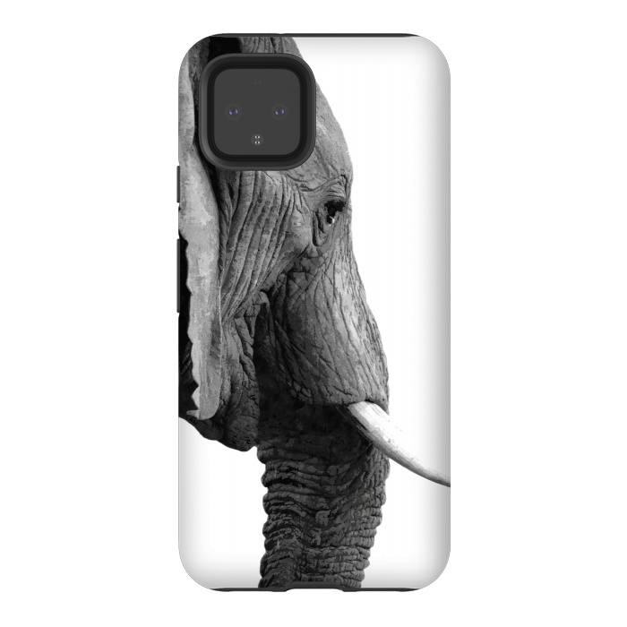 Pixel 4 StrongFit Black and White Elephant Profile by Alemi