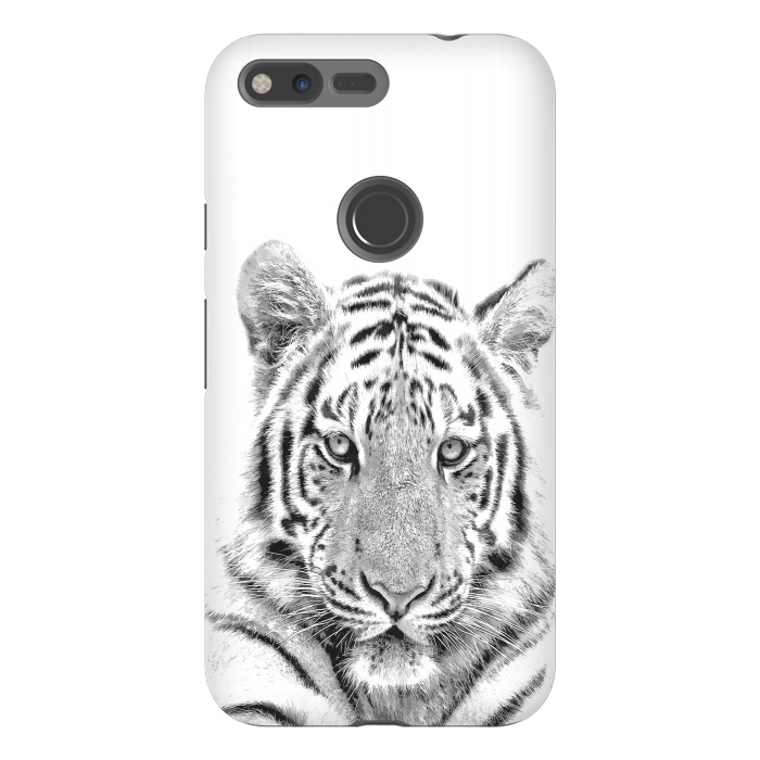 Pixel XL StrongFit Black and White Tiger by Alemi