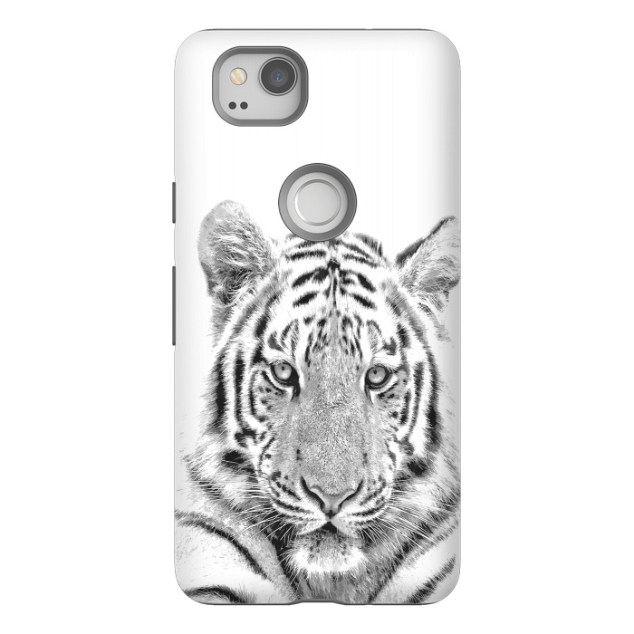 Pixel 2 StrongFit Black and White Tiger by Alemi