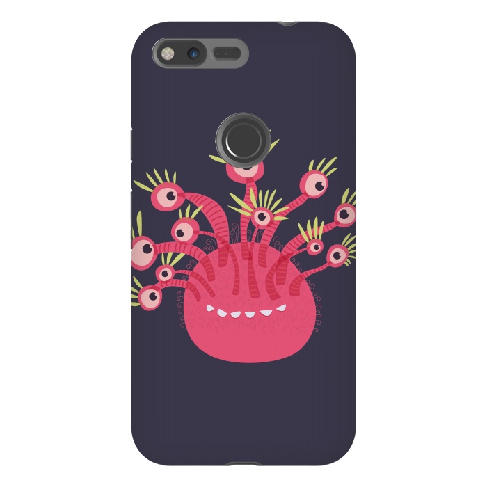 Pixel XL StrongFit Funny Pink Monster With Eleven Eyes by Boriana Giormova