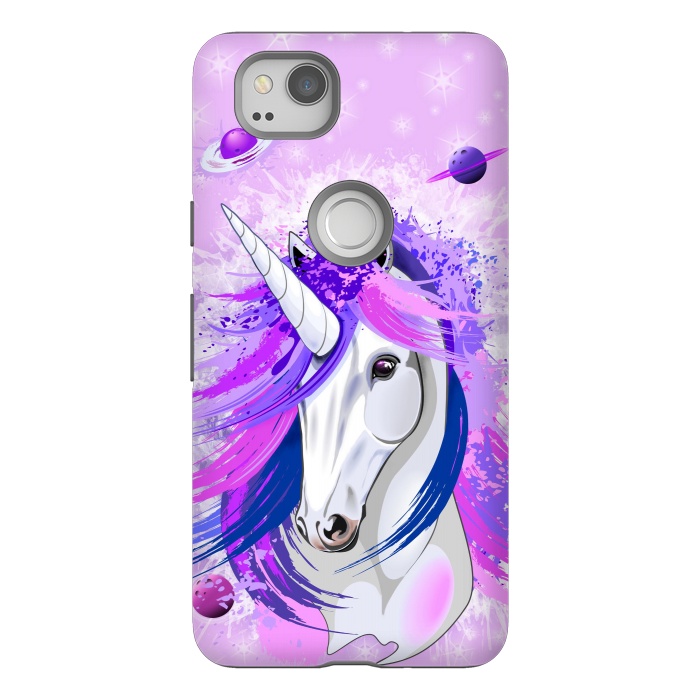 Pixel 2 StrongFit Unicorn Spirit Pink and Purple Mythical Creature by BluedarkArt