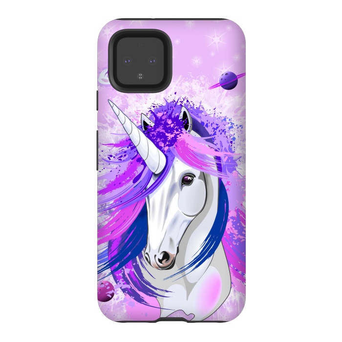 Pixel 4 StrongFit Unicorn Spirit Pink and Purple Mythical Creature by BluedarkArt