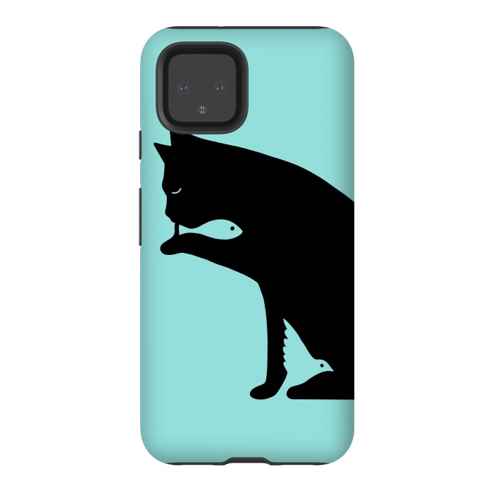 Pixel 4 StrongFit Cat and food by Coffee Man