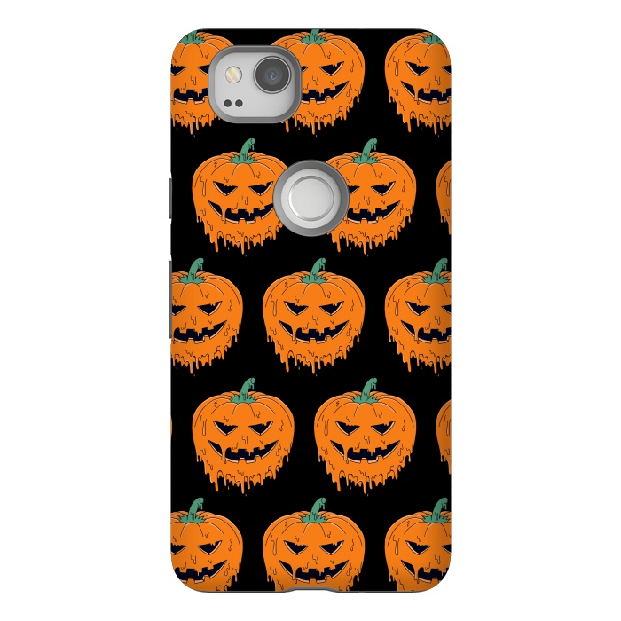 Pixel 2 StrongFit Melted Pumpkin Pattern by Coffee Man