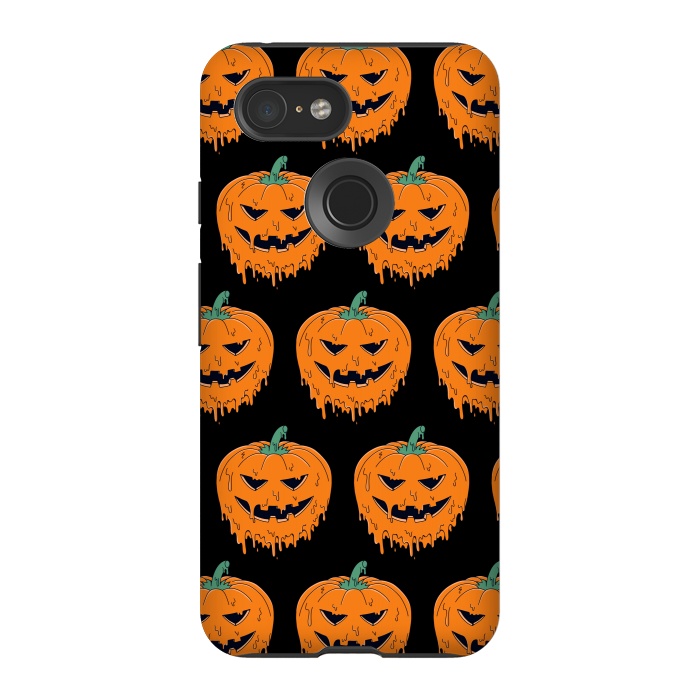 Pixel 3 StrongFit Melted Pumpkin Pattern by Coffee Man