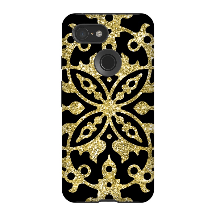 Pixel 3 StrongFit Black and Gold Fashion Case by Alemi
