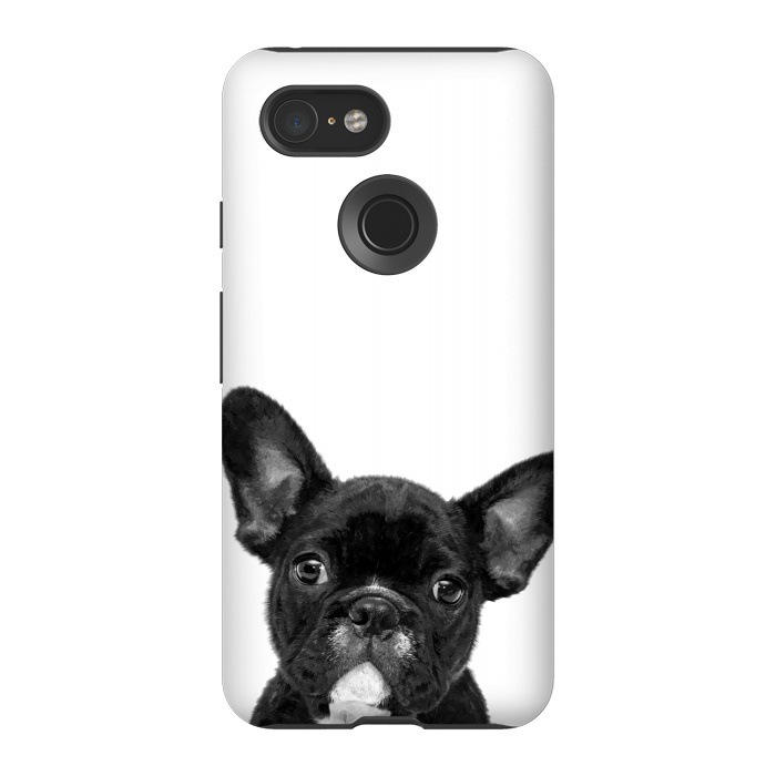 Pixel 3 StrongFit Black and White French Bulldog by Alemi