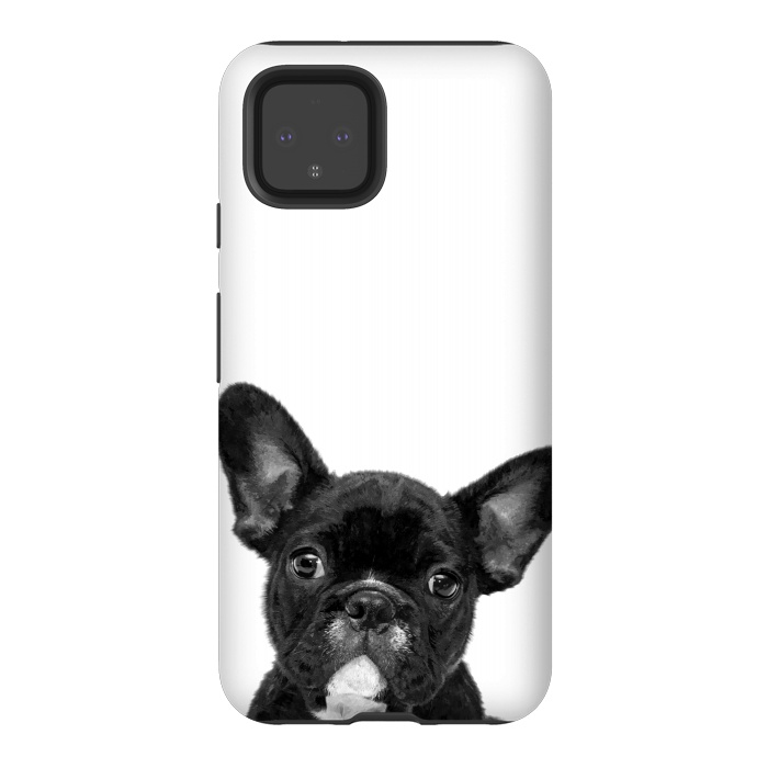 Pixel 4 StrongFit Black and White French Bulldog by Alemi